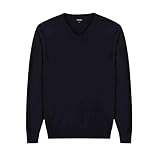 Matériaux: 100% coton Krumba pour des Hommes Coton Énorme Col en V Pull-on Chandail 6XL Noir