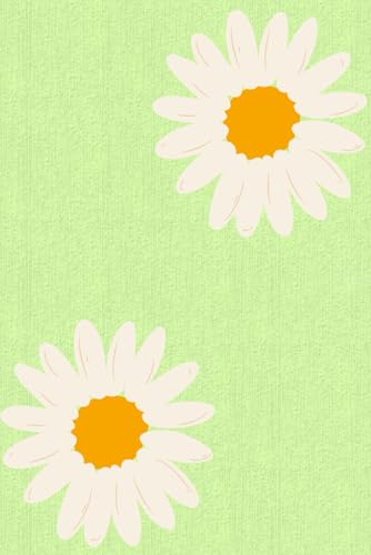 Libreta Verde con Margaritas: Cuaderno Fresco sin Renglones con Flores en Cada Página (Spanish Edition)