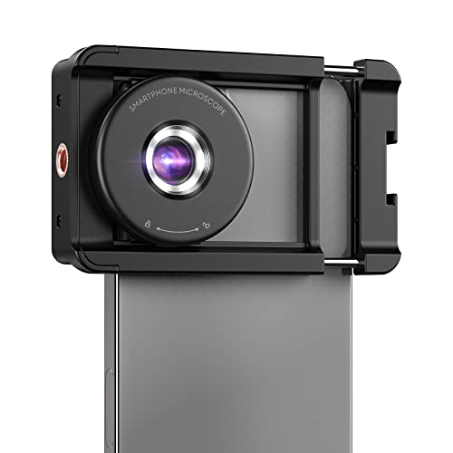 APEXEL 100X Mini Microscopio con CPL y la Luz LED, Lente de Teléfono Móvil con Rieles Deslizantes, Estable sin Aflojar Lente Macro para iPhone/Android Todos los Modelos Cover