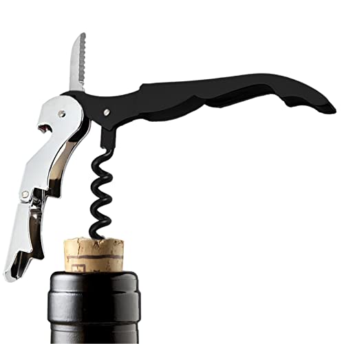 ワイン栓抜き - ソムリエナイフ ワインオープナー コルク抜き 栓抜きサーバー用のステンレス鋼の手動ワインキー,頑丈なワインオープナーは、レストランのウェイター、ソムリエ、バーテンダーのためにコルクスクリューを選択します