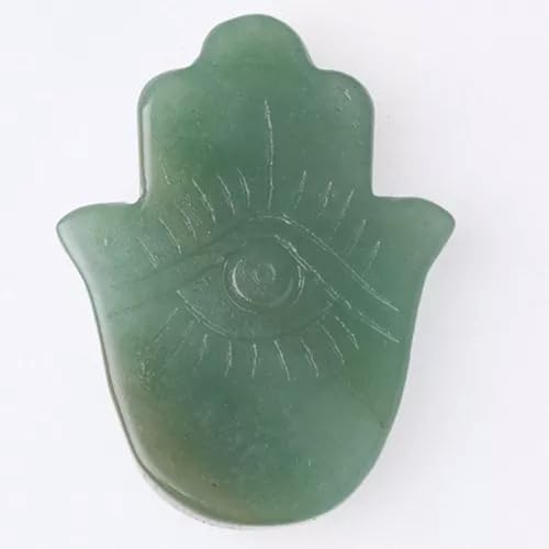Oeil du Diable en Cristal Naturel sculpté à la Main Fatima Hamsa - Aventurine
