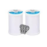 Coats & Clark Dual Duty XP All Purpose Sewing Thread - S910-2 Pack - 500 Yards Total - Bundle with Bella's Crafts Needle Threaders (White)