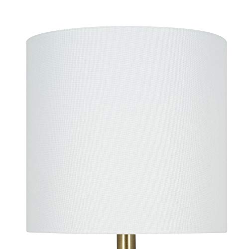 Amazon Brand – Rivet Scandinavian Style Wood Table Lamp With Metal Base, Led Bulb And Shade Included, 17.5"H, Blonde / Satin Brass #TOP7