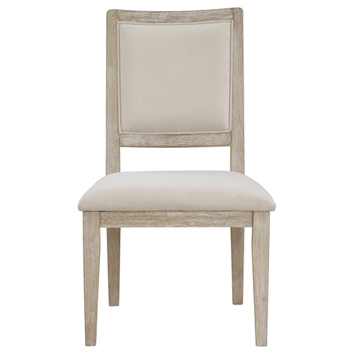 Coaster Home Furnishings - Trofello - Asian Hardwood - Upholstered Chairs with Beige Fabric Seat - Dining Room & Home Kitchen - Set of 2 - White Washed & Beige - 123122 by Coaster Fine Furniture - Image 3