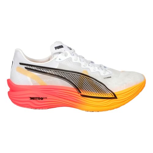 Puma Unisex Deviate Nitro Elite 3 Fireglow Zapatillas para Correr Zapatilla De Competición White - Sunset Glow - Blanco 41