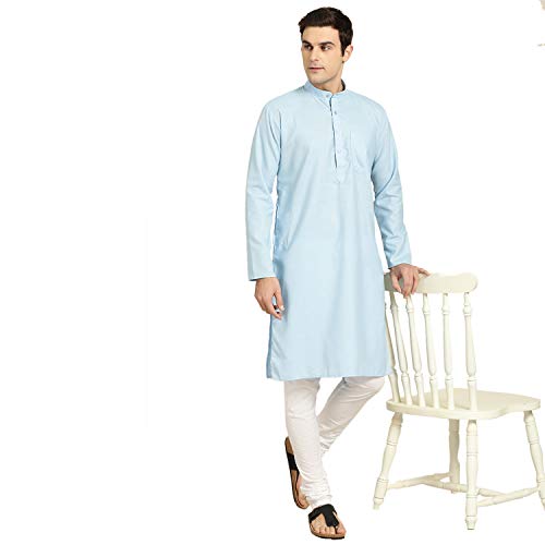 Image of SOJANYA Men's Cotton Straight Fit Casual(Since 1958 Solid Kurta Crafted for Elegance