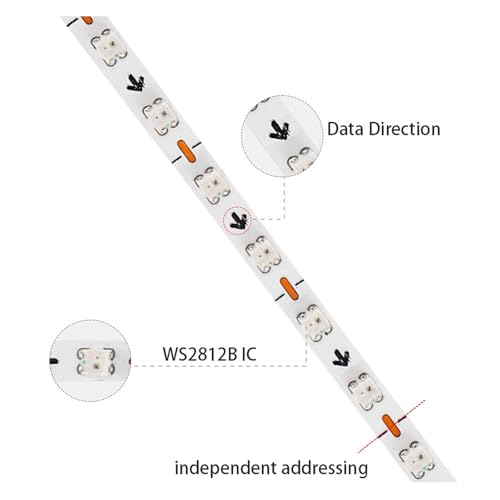 Tira de LED WS2812B 2.7mm 160 LEDs/m DC12V 2M miniatura 3