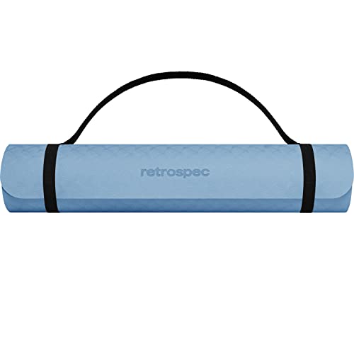 Retrospec Zuma Yoga Mat For Men & Women - Outdoor & Indoor Non Slip Exercise Mat For Hot Yoga, Pilates, Stretching, Floor & Fitness Workouts - Ocean Blue #TOP4
