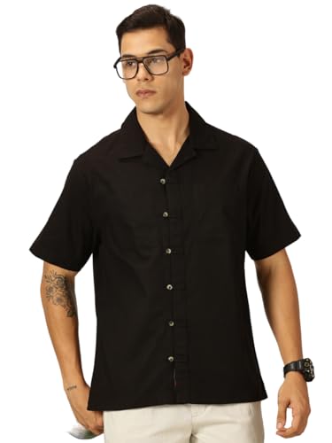 Image of Thomas Scott Men's | Solid | Half Sleeve | Regular Fit | 100% Cotton | Double Pocket | Spread Collar | Casual Shirt
