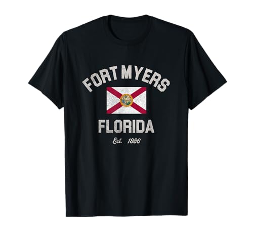 Vintage Fort Myers Florida FL Retro Flagge T-Shirt
