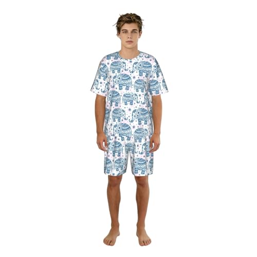 Pijama de elefante bohemio confeccionado en tejido premium de alta suavidad para hombre actual
