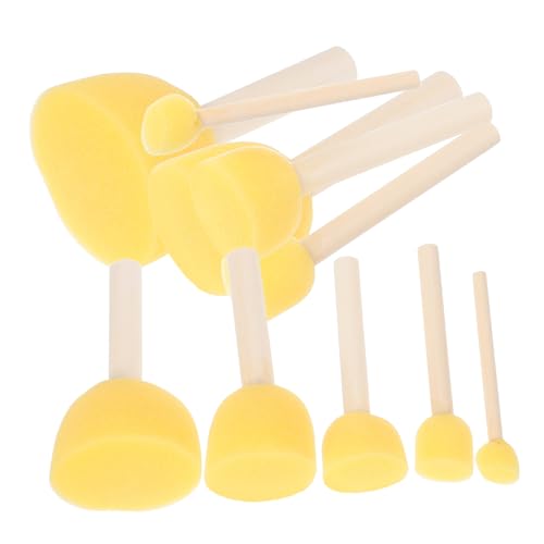 BCOATH 30 Piezas Pinceles Esponja Redondos para Pintar con Cabezal de Herramientas Versátiles para Arte Graffiti y Decoración de Diarios para Manualidades