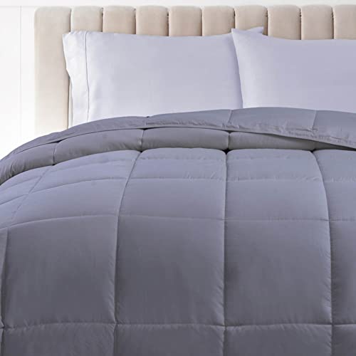 Superior Classic All,Season Down Alternative Comforter With Baffle Box Construction, Warm, Soft And Fluffy Filling, Breathable And Comfortable Bedding Duvet Inserts & Bed Sets, Twin Comforter, Silver #TOP4
