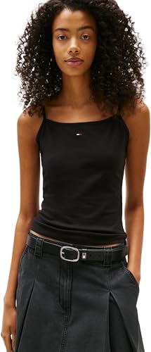 Tommy Jeans Women’s Essential Strap Top, Black (Black), XS
