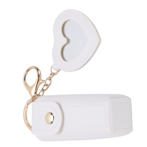 SEAFRONT Etui na szminkę z Lustrem PU Skórzany Przenośny Uchwyt Brelok dla Kobiet Organizator Podróży Drobne Upominki (WHITE)