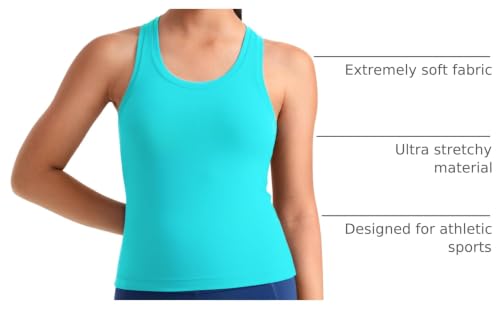 Image of CRZ YOGA Girls Butterluxe Racerback Tank Top | Dance, Extremely Soft, Tight Fit, Waist Length, Scoop Neck, Athletic, Sleeveless Shirts for Teen