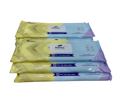 Image of wet wipes for adults pack of 20 (200) pieces 320mmx320mm) Romsons