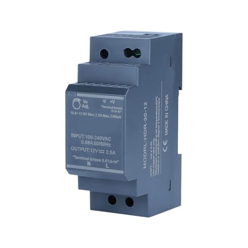 Fuente de alimentación conmutada HDR-30-12 de 30 W, 12 V, 2,5 A, con riel DIN SMPS (1 unidad)
