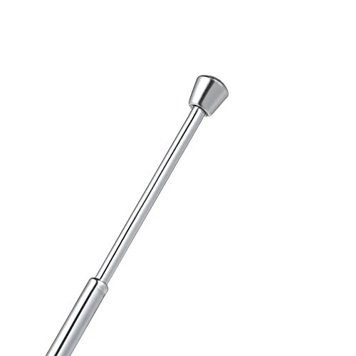 Henniu Antena telescópica de rádio FM 4 seções Antena de cobre cromada 360° giratória