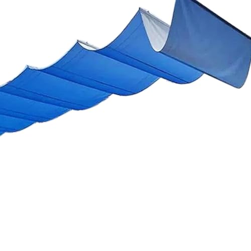 Voile d'ombrage rétractable bleu 6m pour protéger la terrasse de la chaleur - 2