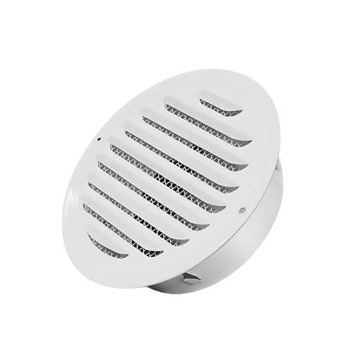 4 Round Soffit Vents White Stainless Steel Soffit Vents Wall/Ceiling Vent Cover with Mesh Screen for Bathroom Dryer & Attic1 Pack)