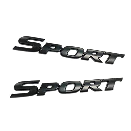 Image of 2 PCS 3D Zinc Alloy Chrome Car Sport Emblem Premium Trunk Replacement for Universal car Exterior Decoration Accessories (Black)