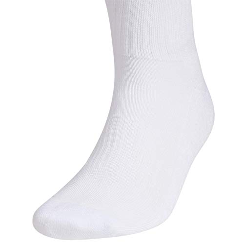 Adidas Men's Athletic Cushioned Crew Socks With Arch Compression For A Secure Fit (6-Pair), White/Alumina Beige/Carbon Grey, Large #TOP3