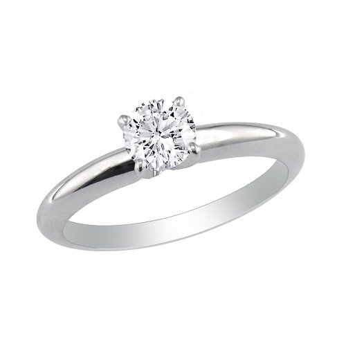 1/4ct Diamond Engagement Ring in 10K White Gold, Ring Size 4.5 With Free Blitz Jewelry Cleaner