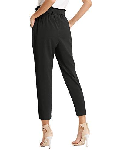 GRACE KARIN Women's Paper Bag Waist Pants Slim Fit Casual Office Pencil Pants2