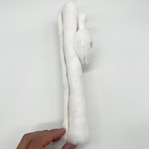 Image of Baby Car Seat Neck Cover, Baby Strap Pad, Car Seat Strap Cover, Car Seat Belt Cover Boy Girl, Baby Neck Pad, Car Strap Pad Fleece, Belt Pad Plush Doll, Seat Belt Pads (Rabbit Doll in White Fleece)