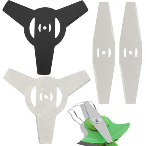 Image of HASTHIP 4Pcs Grass Trimmer Blade Replacement Weeder Attachment | Two Forms for Weed Clearing, Reaches Tight Patches, Manganese Steel, Three Point and Flat Types, Seller Support