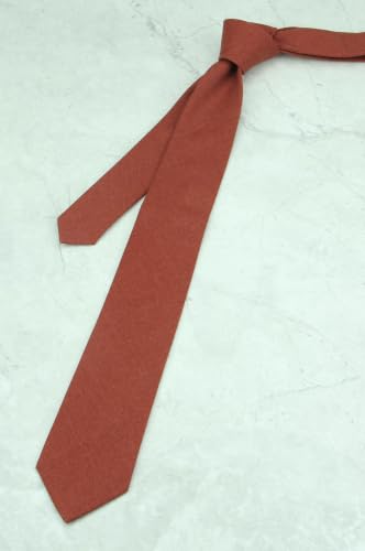 Image of Mens Solid Linen Ties - Slim Pattern Necktie for Men Wedding Groomsmen