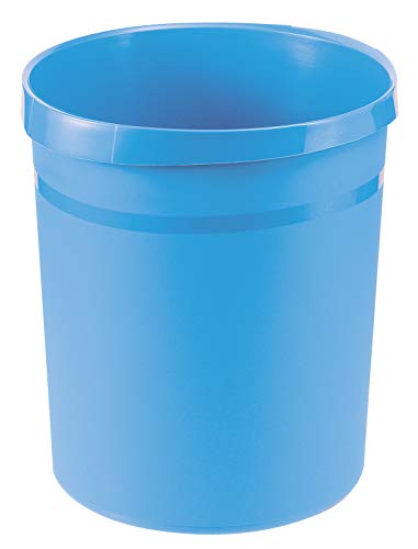 Image of HAN Grip Waste Paper Bin, Stylish and Elegant Rubbish Bin for The Office, Sturdy Waste Bin, 18 Litre Volume, 18190-54, Light Blue