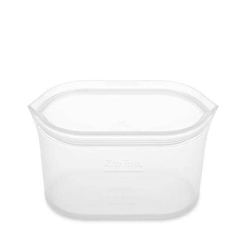 ジップトップ Zip Top シリコーンバッグ 保存容器 【日本正規品】 ディッシュ S 473ml 電子レンジ調理 冷凍 食洗機 対応 プラチナシリコーン使用 有害物質不使用 フロスト ホワイト（Amazon）