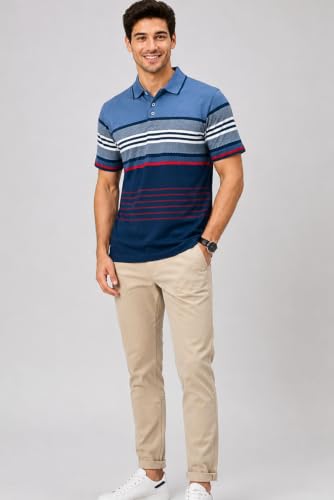 Image of SANE ORIGINALS Polo T-Shirt for Men with Pocket || Striped Polo for Men