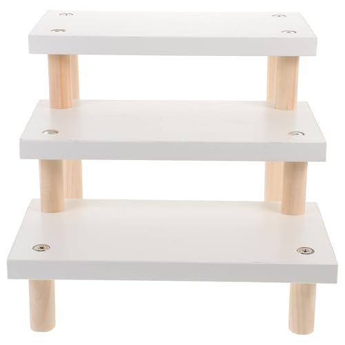 MUELODSIC 段式ディスプレイスタンド 置物架 卓上収納棚 フィギュア模型用 シンプルホワイト設計 室内装飾に