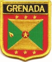 Grenada Flag Badge Patch / Embroidered Iron On Shield Patch (Grenada Crest, 2.75" x 2.35")