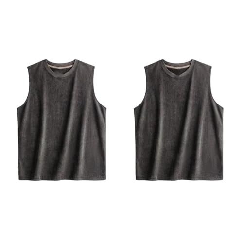 Camiseta sin mangas de algodón transpirable para hombre con tejido fresco de textura suave
