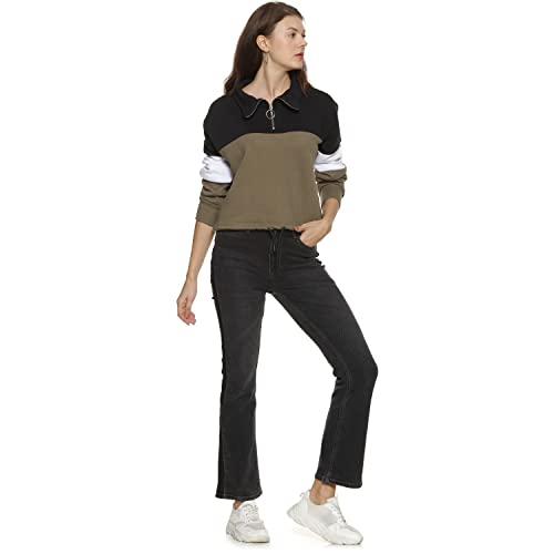 Image of Campus Sutra Cotton Women Hooded Sweatshirt