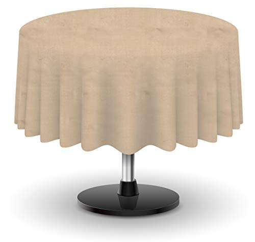 Firefly Craft Rustic Burlap Round Table Cloth, 60 Inches by 60 Inches, Set