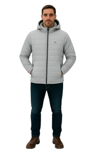 Image of Leebonee Mens Solid Quilted Puffer Jacket with Hood