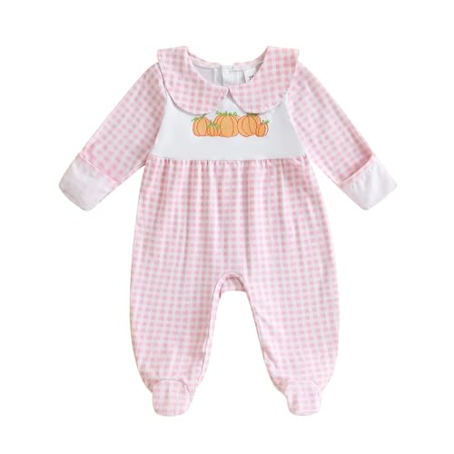 Kuriozud My First Halloween Baby Girl Boy Outfit Newborn Pumpkin Jumpsuit Romper Halloween Footie Pajamas Coming Home Outfit