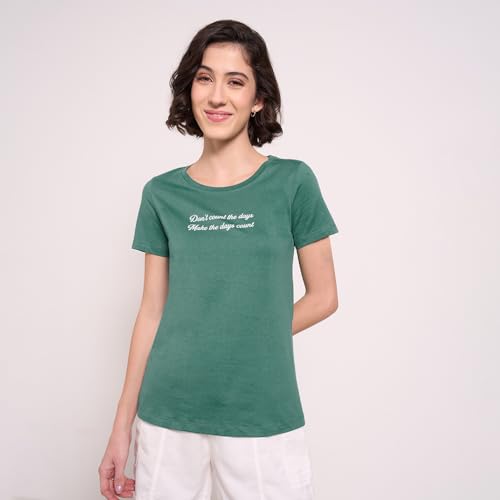 Image of Honey Women's 100% Cotton T-Shirt | Regular Fit | Round Neck | Half Sleeve