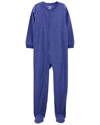 Carter's Big-Boys' 1 Pc Micro Fleece Footed Blanket Sleeper (US, Age, 7 Years, Bear Burn out)