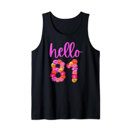 Flor de cumpleaños de 81 años Hola 81 Es mi cumpleaños 81 Camiseta sin Mangas