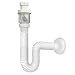 Vataler 1-1/4 Inch Expandable Flexible 17-42 Inch Universal Kitchen Sink Sewer Drain Pipe Tube S Trap, Bathroom Vaniy Sink Drain Plumbing P Trap Tubing