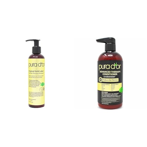 PURA D'OR Original Gold Label Anti-Thinning Biotin Shampoo Natura...