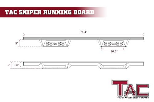 Estribos TAC Sniper para Dodge RAM 1500 Quad Cab 2009-2018 miniatura 5