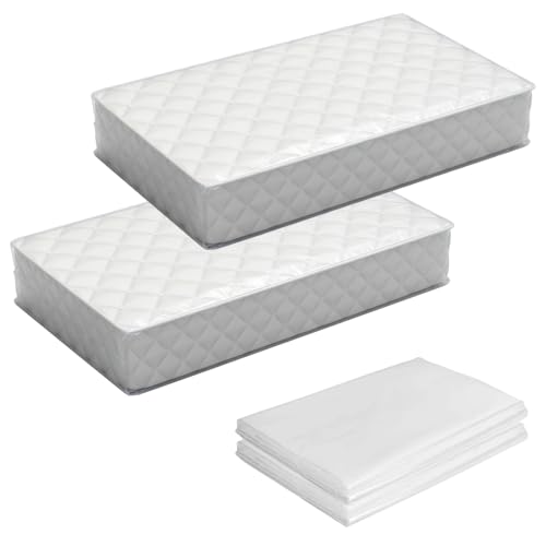 2 Pièces Housse Matelas Demenagement, 90x200x20cm Housse Protection Matelas, Imperméable Housse Plastique Matelas, Réutilisables Housse Transport Matelas...