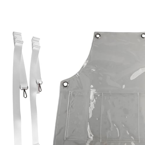 Delantal de cocina transparente antimanchas con diseño cruzado que evita el dolor de cuello 3